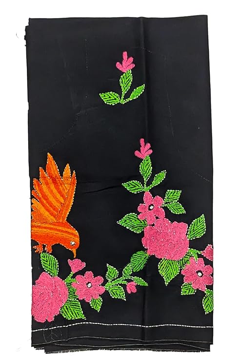 Women's Hand Embroidered Kantha Stitch Designer Cotton Blouse Material