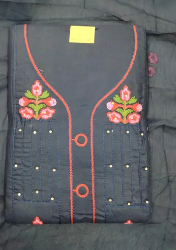 Cotton Hand Embroidery Straight Kurti