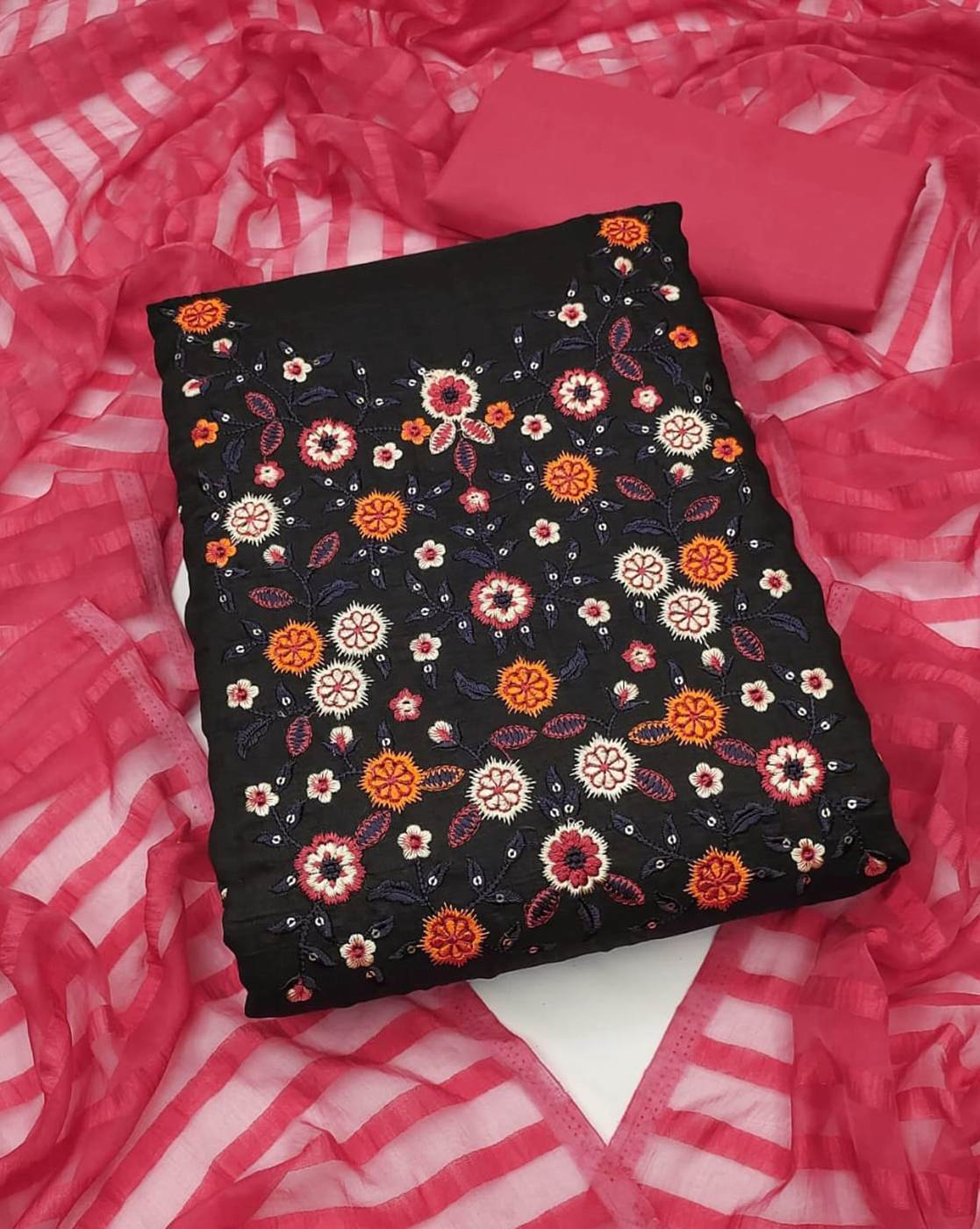 Embroidered 3-Piece Unstitched Dress Material